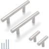 imageProbrico 30 Pack 3 Inch Euro T Bar Cabinet Pulls and 10 Pack Single Hole Cabinet Knobs Bundle Stainless Steel Kitchen Cabinet Handles Satin Nickel Drawer Pulls Knobs