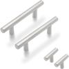 imageProbrico 30 Pack 3 Inch Euro T Bar Cabinet Pulls and 30 Pack Single Hole Cabinet Knobs Bundle Stainless Steel Kitchen Cabinet Handles Satin Nickel Drawer Pulls Knobs