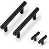 imageProbrico 5 Pack Flat Black Single Hole Cabinet Knobs 2quot Drawer Handle Pulls ampamp 15 Pack  35 Hole Center Cabinet Pulls Black Stainless Steel Kitchen Drawer Pulls Cabinet Pulls