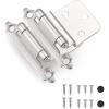 imageProbrico Satin Nickel Cabinet Hinges 38 Inch Overlay Door Hinges for Kitchen Cabinets  5 Pair10 Pieces Decorative Self Closing Cupboard Hinges Face MountNickel