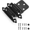 imageProbrico Satin Nickel Cabinet Hinges 38 Inch Overlay Door Hinges for Kitchen Cabinets  5 Pair10 Pieces Decorative Self Closing Cupboard Hinges Face MountMatte Black