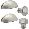 imageProbrioco 12 Pack 3quot Drawer Pulls Satin Nickel Cabinet Cup Pulls ampamp 15 Pack 1316 inch Nickel Kitchen Cabinet Knobs Round Kitchen Drawer Dresser Handles Kithchen Cabinets Pulls and Knobs for Bedroom