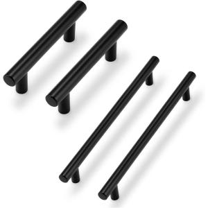 imageProbrico 30 Pack  5 inch Cabinet Pulls Black Stainless Steel Kitchen Drawer Pulls Cabinet Pulls 3 Hole Center ampamp 5 Pack  10quot Hole Center Black Modern Cabinet Pulls Stainless Steel Hardware