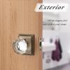 imageProbrico Antique Bronze Door Knob Set Keyless Interior Door Knobs with Round Diamond Shape Crystal Glass Heavy Duty Passage Door Knobs for Closet and Hall Doors 1 Pack