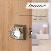 imageProbrico Antique Bronze Door Knob Set Keyless Interior Door Knobs with Round Diamond Shape Crystal Glass Heavy Duty Passage Door Knobs for Closet and Hall Doors 1 Pack