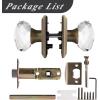 imageProbrico Antique Bronze Door Knob Set Keyless Interior Door Knobs with Round Diamond Shape Crystal Glass Heavy Duty Passage Door Knobs for Closet and Hall Doors 1 Pack