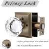 imageProbrico Antique Bronze Door Knob Set Keyless Interior Door Knobs with Round Diamond Shape Crystal Glass Heavy Duty Passage Door Knobs for Closet and Hall Doors 1 Pack