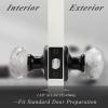 imageProbrico Crystal Door Knob Interior Keyless 1 Pack Diamond Crystal Door Knobs for HallwayCloset NonLocking Glass Door Knob with Brushed Nickel Round RosettesBlack