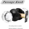 imageProbrico Crystal Door Knob Interior Keyless 1 Pack Diamond Crystal Door Knobs for HallwayCloset NonLocking Glass Door Knob with Brushed Nickel Round RosettesBlack