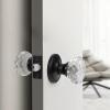 imageProbrico Crystal Door Knob Interior Keyless 1 Pack Diamond Crystal Door Knobs for HallwayCloset NonLocking Glass Door Knob with Brushed Nickel Round RosettesBlack