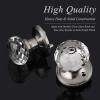 imageProbrico Crystal Door Knob Interior Keyless 1 Pack Diamond Crystal Door Knobs for HallwayCloset NonLocking Glass Door Knob with Brushed Nickel Round RosettesBrushed Nickel
