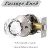 imageProbrico Crystal Door Knob Interior Keyless 1 Pack Diamond Crystal Door Knobs for HallwayCloset NonLocking Glass Door Knob with Brushed Nickel Round RosettesBrushed Nickel