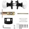 imageProbrico Crystal Door Knob Interior Keyless 1 Pack Diamond Crystal Door Knobs for HallwayCloset NonLocking Glass Door Knob with Brushed Nickel Round RosettesBlack