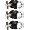 imageProbrico Crystal Door Knob Interior Keyless 1 Pack Diamond Crystal Door Knobs for HallwayCloset NonLocking Glass Door Knob with Brushed Nickel Round RosettesBlack