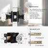 imageProbrico Crystal Door Knobs with Lock Octagon Shape Heavy Duty Glass Privacy Knobs for Bed and Bath with Black Round Rosette 2 Pack