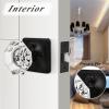 imageProbrico Crystal Door Knobs with Lock Octagon Shape Heavy Duty Glass Privacy Knobs for Bed and Bath with Black Round Rosette 2 Pack