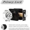 imageProbrico Crystal Door Knobs with Lock Octagon Shape Heavy Duty Glass Privacy Knobs for Bed and Bath with Black Round Rosette 2 Pack