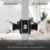 imageProbrico Diamond Crystal Door Knobs with Lock Heavy Duty Glass Privacy Knobs for Bed and Bath Oil Rubbed Bronze Round Rosette 2 Pack