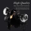imageProbrico Diamond Crystal Door Knobs with Lock Heavy Duty Glass Privacy Knobs for Bed and Bath Oil Rubbed Bronze Round Rosette 2 Pack