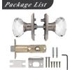 imageProbrico Glass Door Knob Interior Crystal Closet Door Knobs with Square Brushed Nickel Plate Heavy Duty Passage Door Knobs for Closet and Hall Doors 1 Pack