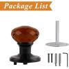 imageProbrico Half Dummy Door Knob Interior for HallwayCloset 1 Pack NonTurning Single Dummy Crystal Door Knobs Diamond Dark Brown Glass Door Knobs with Black Round Rosette