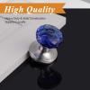 imageProbrico Heavy Duty Dummy Door Knob for HallwayCloset 1 Pack Inactive Half NonTurning Door Knobs Interior Blue Diamond Shape Crystal Door Knobs with Brushed Nickel Round Rosette
