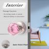 imageProbrico NonLocking Door Handles Interior for Hallway and Closet 5 Pack Crystal Door knobs Passage in Round Faceted Diamond Shape Heavy Duty Pink Glass Door Knob with Brushed Nickel Round Rosette