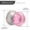 imageProbrico NonLocking Door Handles Interior for Hallway and Closet 5 Pack Crystal Door knobs Passage in Round Faceted Diamond Shape Heavy Duty Pink Glass Door Knob with Brushed Nickel Round Rosette