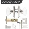 imageProbrico Oval Crystal Door Knob with Lock Heavy Duty Clear Glass BedBath Privacy Lock with Brushed Nickel Arched Rosette1 Pack