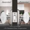 imageProbrico Oval Crystal Door Knob with Lock Heavy Duty Clear Glass BedBath Privacy Lock with Brushed Nickel Arched Rosette1 Pack