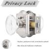 imageProbrico Oval Crystal Door Knob with Lock Heavy Duty Clear Glass BedBath Privacy Lock with Brushed Nickel Arched Rosette1 Pack