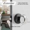 imageProbrico Round Crystal Passage Door Knobs for Hallway Closet Interior Keyless NonLocking Hardware Clear Real Glass Door Handles with Black Round Rosette 2 Pack