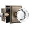 imageProbrico Antique Bronze Door Knob Set Keyless Interior Door Knobs with Round Diamond Shape Crystal Glass Heavy Duty Passage Door Knobs for Closet and Hall Doors 1 Pack