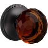 imageProbrico Half Dummy Door Knob Interior for HallwayCloset 1 Pack NonTurning Single Dummy Crystal Door Knobs Diamond Dark Brown Glass Door Knobs with Black Round Rosette