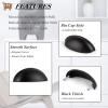 imageProbrico 10 Pack Modern Drawer Pulls Gold Cabinet Cup Pulls 3 Inch76mm Hole Center Drawer Handles Knobs Shell Style Cabinet Handles for Bathroom Kitchen Cabinet PullsBlack
