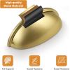 imageProbrico 10 Pack Modern Drawer Pulls Gold Cabinet Cup Pulls 3 Inch76mm Hole Center Drawer Handles Knobs Shell Style Cabinet Handles for Bathroom Kitchen Cabinet PullsChampagne Bronze