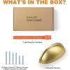 imageProbrico 10 Pack Modern Drawer Pulls Gold Cabinet Cup Pulls 3 Inch76mm Hole Center Drawer Handles Knobs Shell Style Cabinet Handles for Bathroom Kitchen Cabinet PullsChampagne Bronze
