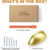 imageProbrico 10 Pack Modern Drawer Pulls Gold Cabinet Cup Pulls 3 Inch76mm Hole Center Drawer Handles Knobs Shell Style Cabinet Handles for Bathroom Kitchen Cabinet PullsGold