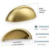imageProbrico 5 Pack Satin Nickel Drawer Handles Cabinet Cup Pulls 3 Inch Hole Center Kitchen Cabinet Hardware Dresser Closet Cup Pull Bin Cup Drawer Cabinet HandlesChampagne Bronze