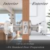 imageProbrico Faceted Crystal Door Knob with Lock Heavy Duty Glass BedBath Privacy Lock with Brushed Nickel Rosette1 Pack