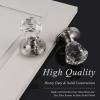 imageProbrico Faceted Crystal Door Knob with Lock Heavy Duty Glass BedBath Privacy Lock with Brushed Nickel Rosette1 Pack