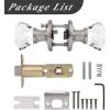 imageProbrico Faceted Crystal Door Knob with Lock Heavy Duty Glass BedBath Privacy Lock with Brushed Nickel Rosette1 Pack