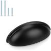 imageProbrico 15 Pack Black Cabinet Pulls  3quot Drawer Pulls 3 inch 76mm Hole Centers Bin Cup HandlesBlack
