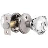 imageProbrico Faceted Crystal Door Knob with Lock Heavy Duty Glass BedBath Privacy Lock with Brushed Nickel Rosette1 Pack