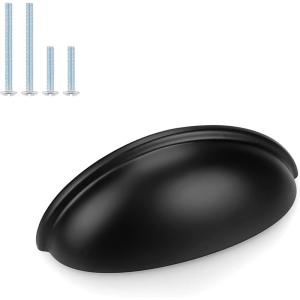 imageProbrico 15 Pack Black Cabinet Pulls  3quot Drawer Pulls 3 inch 76mm Hole Centers Bin Cup HandlesBlack