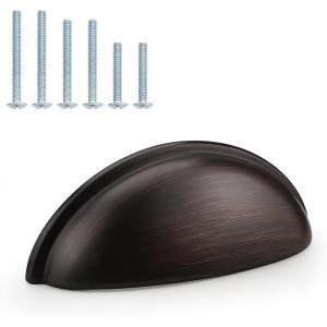 imageProbrico 15 Pack Black Cabinet Pulls  3quot Drawer Pulls 3 inch 76mm Hole Centers Bin Cup HandlesOil Bronze