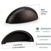 imageProbrico 10 Pack Cabinet Pulls Modern Oil Rubbed Bronze Bin Cup Cabinet Handles 3 Inch76mm Hole Center Cabinet Cup Pulls Kitchen Cabinet Hardware Shell Style Drawer Handle KnobsOil Bronze