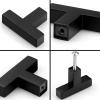 imageProbrico 10 Pack Flat Black Modern Cabinet Handles 5 Inch128mm Hole Center Stainless Steel Drawer Dresser Pulls Square Kitchen Cabinet HardwareBlack