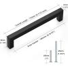 imageProbrico 10 Pack Flat Black Modern Cabinet Handles 5 Inch128mm Hole Center Stainless Steel Drawer Dresser Pulls Square Kitchen Cabinet HardwareBlack
