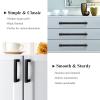 imageProbrico 10 Pack Flat Black Modern Cabinet Handles 5 Inch128mm Hole Center Stainless Steel Drawer Dresser Pulls Square Kitchen Cabinet HardwareBlack